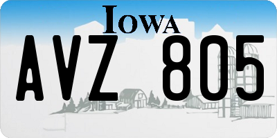 IA license plate AVZ805