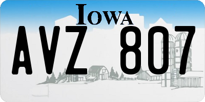 IA license plate AVZ807