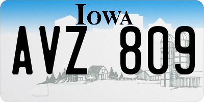 IA license plate AVZ809