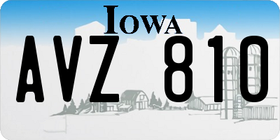 IA license plate AVZ810