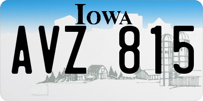 IA license plate AVZ815