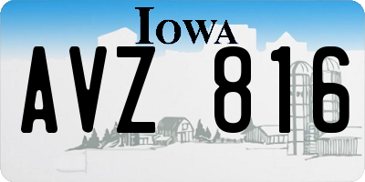 IA license plate AVZ816