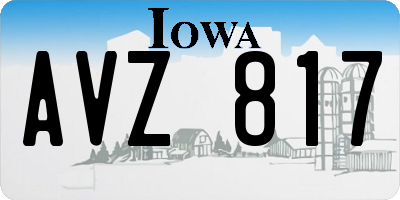 IA license plate AVZ817