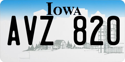 IA license plate AVZ820