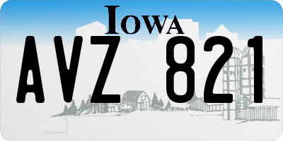 IA license plate AVZ821