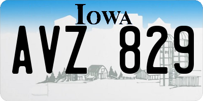 IA license plate AVZ829