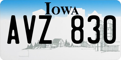 IA license plate AVZ830