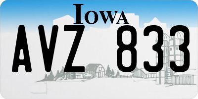 IA license plate AVZ833