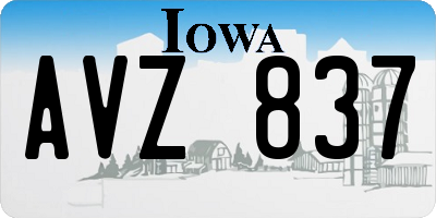 IA license plate AVZ837