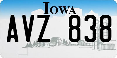IA license plate AVZ838