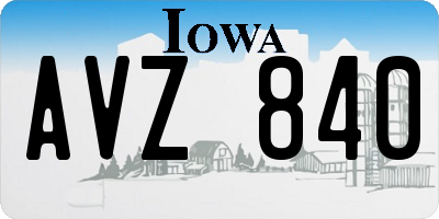 IA license plate AVZ840