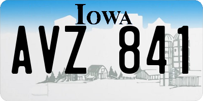IA license plate AVZ841
