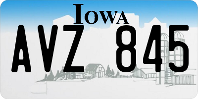 IA license plate AVZ845