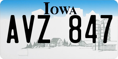 IA license plate AVZ847