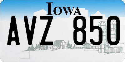 IA license plate AVZ850