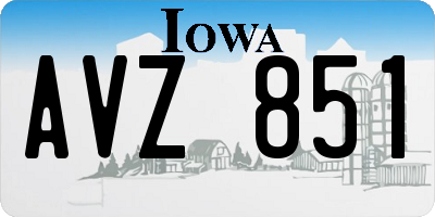 IA license plate AVZ851