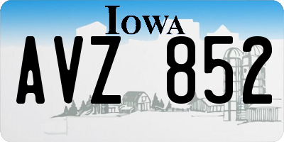IA license plate AVZ852