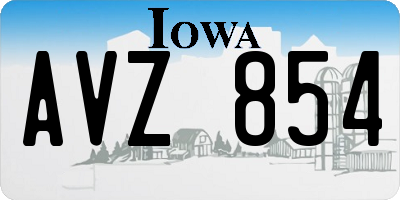 IA license plate AVZ854