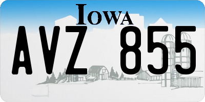 IA license plate AVZ855