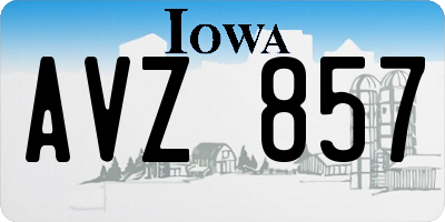 IA license plate AVZ857