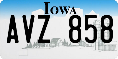 IA license plate AVZ858