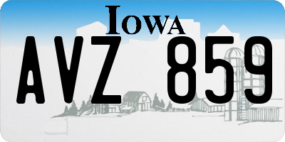 IA license plate AVZ859