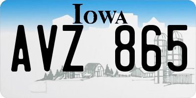 IA license plate AVZ865