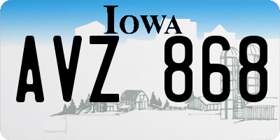 IA license plate AVZ868