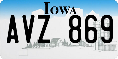 IA license plate AVZ869