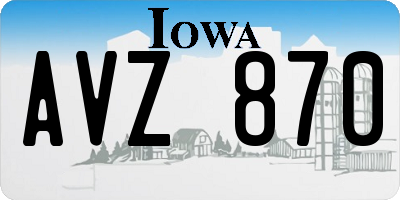 IA license plate AVZ870