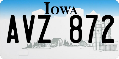 IA license plate AVZ872