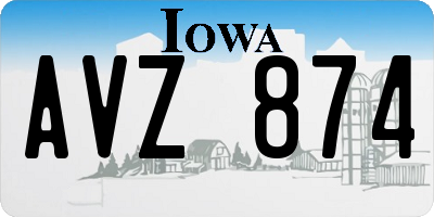 IA license plate AVZ874