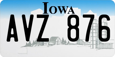IA license plate AVZ876