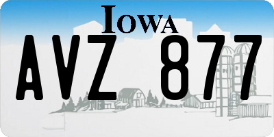 IA license plate AVZ877