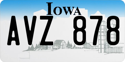 IA license plate AVZ878