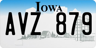 IA license plate AVZ879