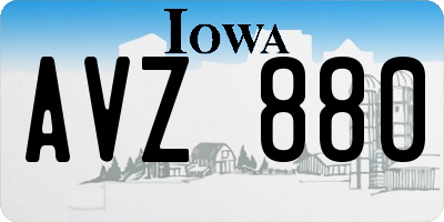 IA license plate AVZ880