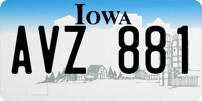 IA license plate AVZ881