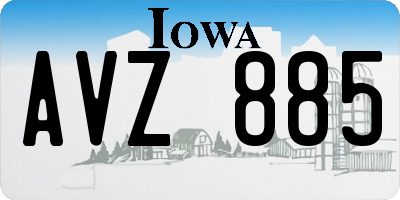 IA license plate AVZ885