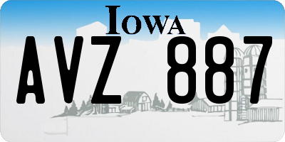 IA license plate AVZ887