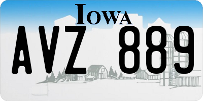 IA license plate AVZ889