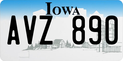 IA license plate AVZ890