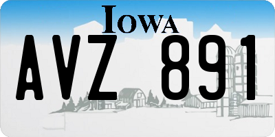 IA license plate AVZ891