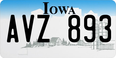 IA license plate AVZ893