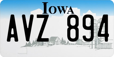IA license plate AVZ894