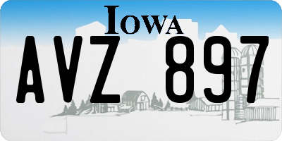 IA license plate AVZ897
