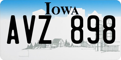IA license plate AVZ898