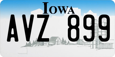 IA license plate AVZ899