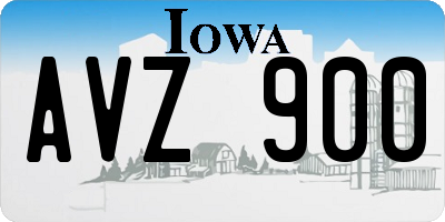 IA license plate AVZ900