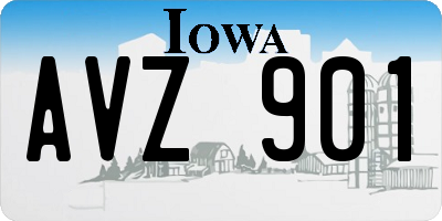 IA license plate AVZ901